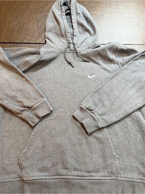 NIke Blue Label PUllover Vinatge Gray Sweatshirt with Kangaroo Pocket Sz XL